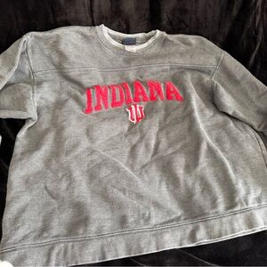 Gray Indiana Sweatshirt with Red Lettering